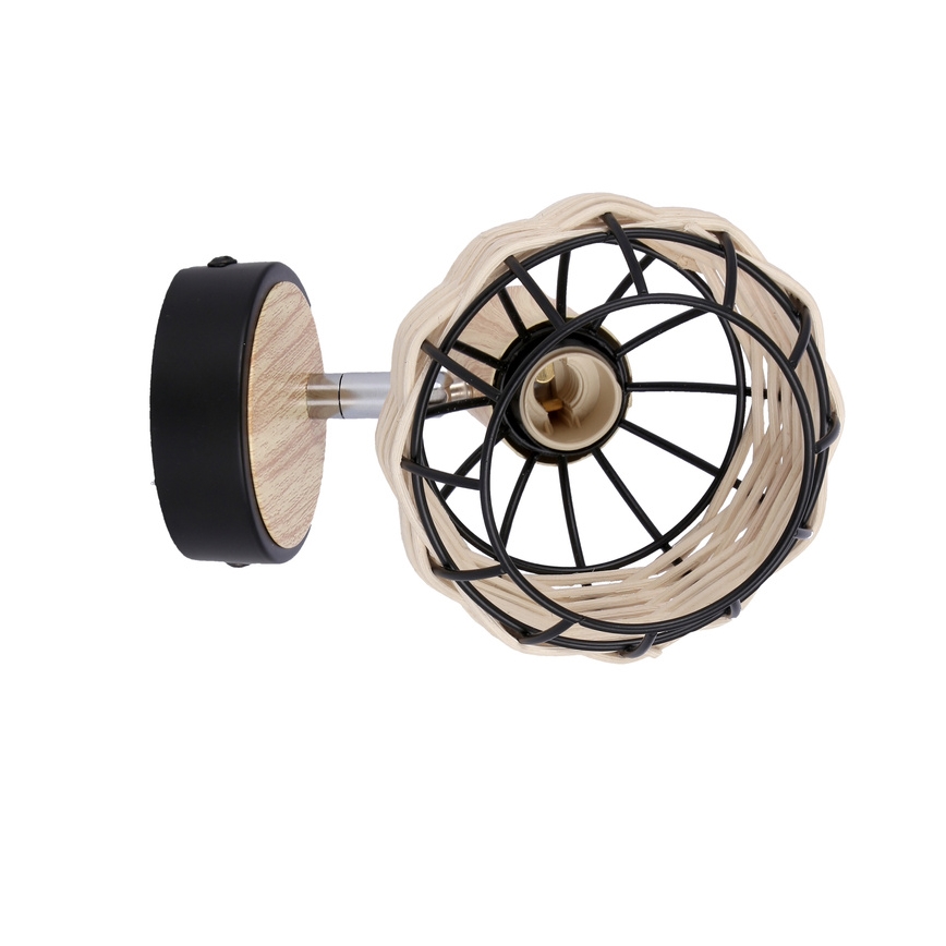 Настінний точковий світильник TAJGA 1xE14/40W/230V ротанґ/чорний