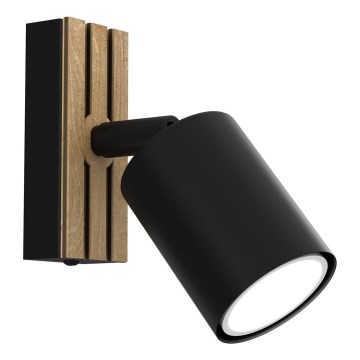 Настінний точковий світильник TERRA 1xGU10/8W/230V чорний/дуб