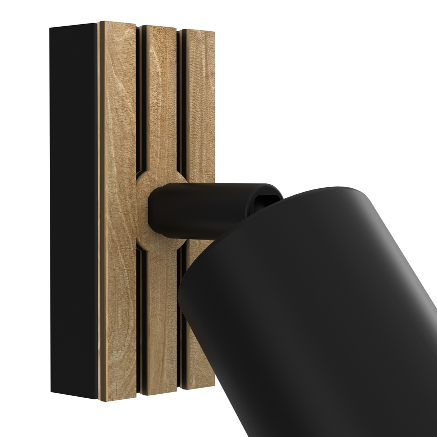 Настінний точковий світильник TERRA 1xGU10/8W/230V чорний/дуб