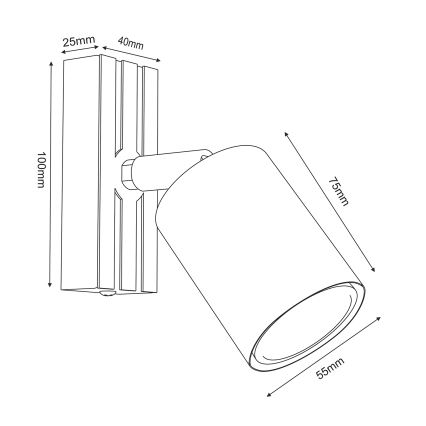 Настінний точковий світильник TERRA 1xGU10/8W/230V чорний/дуб