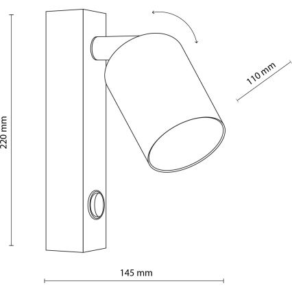 Настінний точковий світильник TOP 1xGU10/10W/230V чорний/золотий