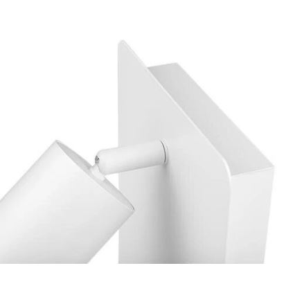 Настінний точковий світильник з поличкою і USB зарядним пристроєм 1xGU10/35W/230V білий