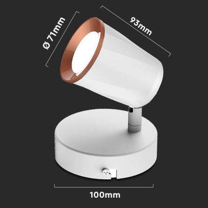 Настінний точковий LED світильник LED/5W/230V 4000K білий