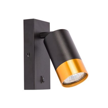 Настінний точковий світильник 1xGU10/35W/230V чорний/золотий