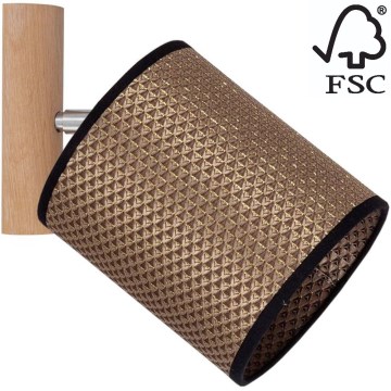 Настінний точковий світильник BENITA 1xE27/25W/230V коричневий/дуб – FSC сертифіковано