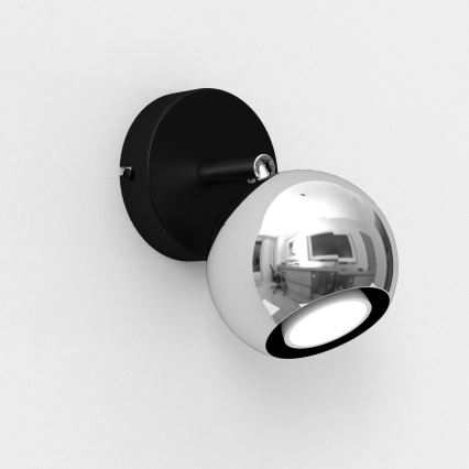 Настінний точковий світильник COMET 1xGU10/8W/230V чорний/глянцевий хром