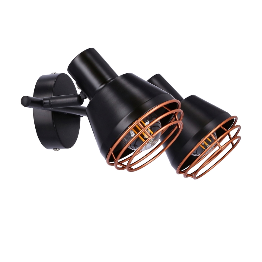 Настінний точковий світильник NERIA 2xE14/40W/230V чорний/мідний