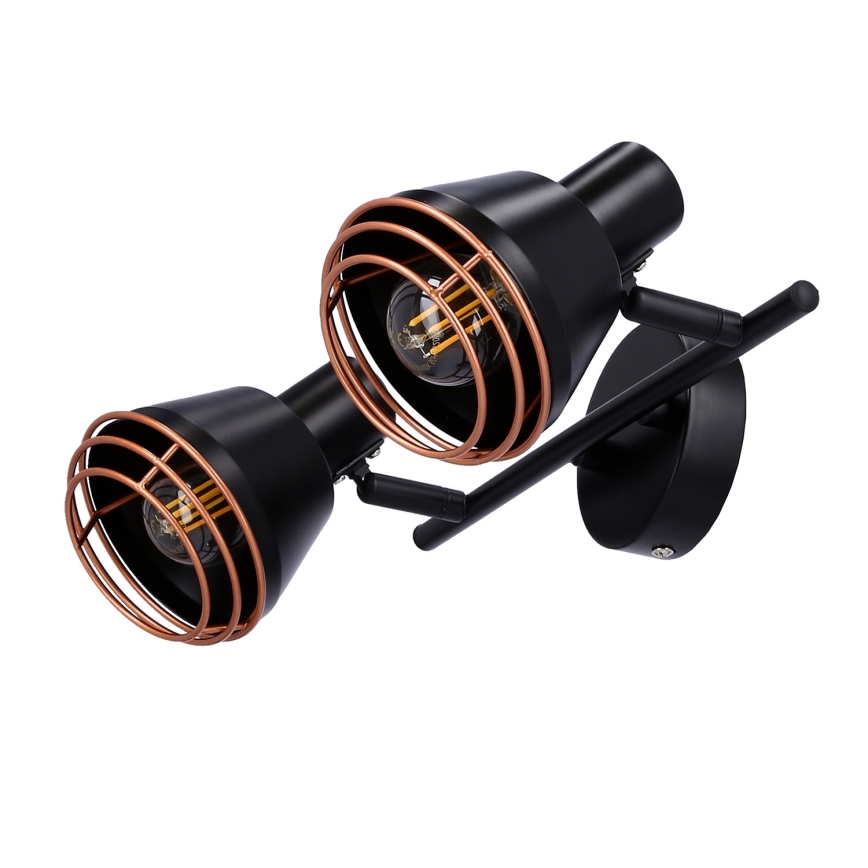 Настінний точковий світильник NERIA 2xE14/40W/230V чорний/мідний