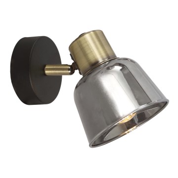 Настінний точковий світильник SMOKY 1xE14/9W/230V чорний/латунь/сірий