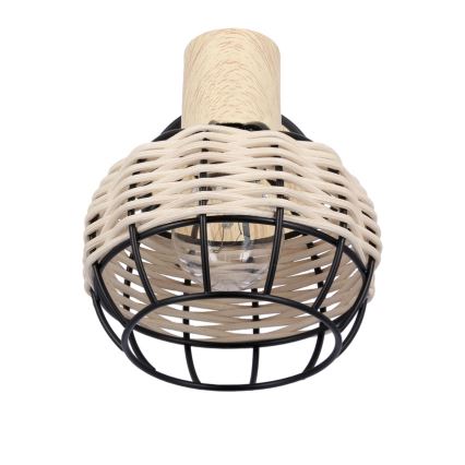 Настінний точковий світильник TAJGA 1xE14/40W/230V ротанґ/чорний