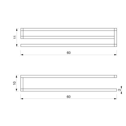 Настінний тримач для рушників 10x60 см білий