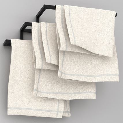 Настінний тримач для рушників 19x58 см чорний