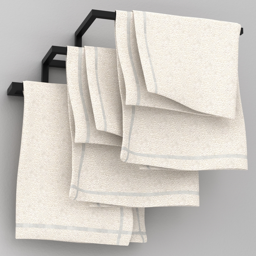 Настінний тримач для рушників 19x58 см чорний