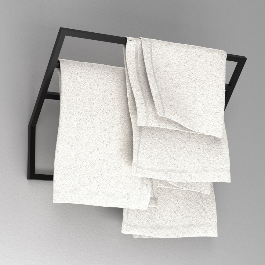 Настінний тримач для рушників 37x60 см чорний