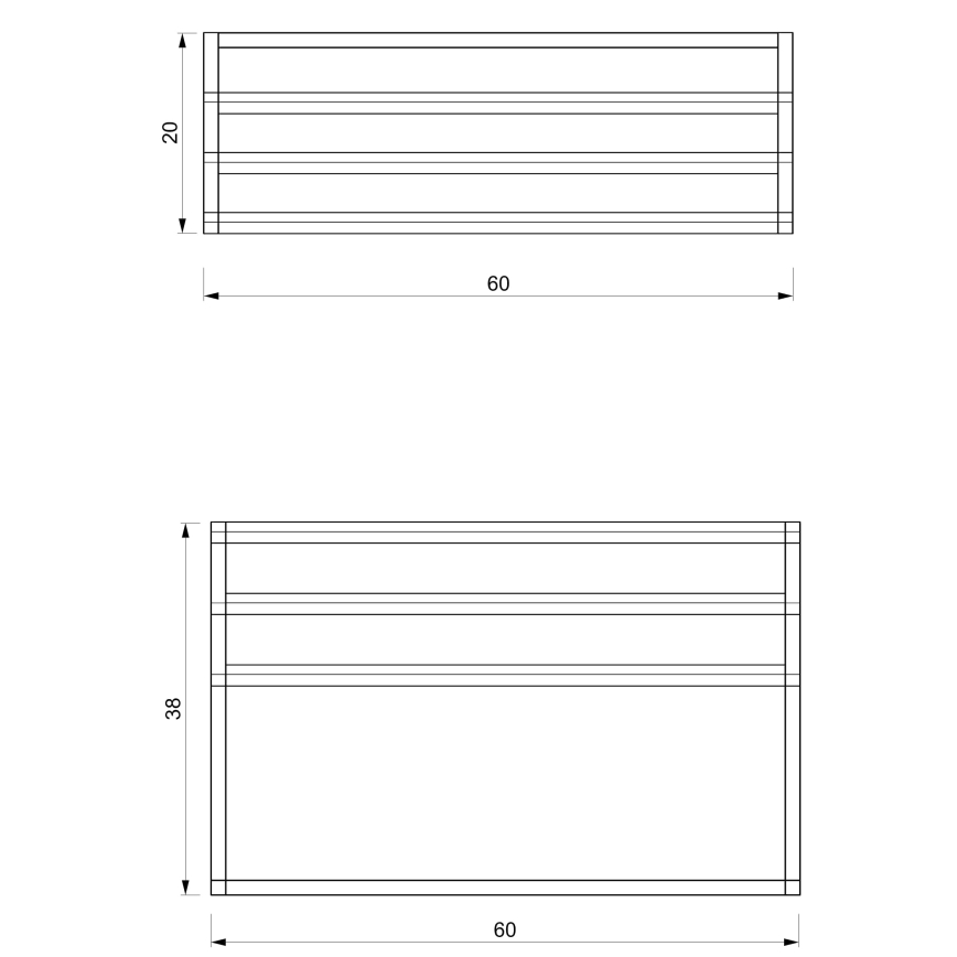 Настінний тримач для рушників 37x60 см чорний