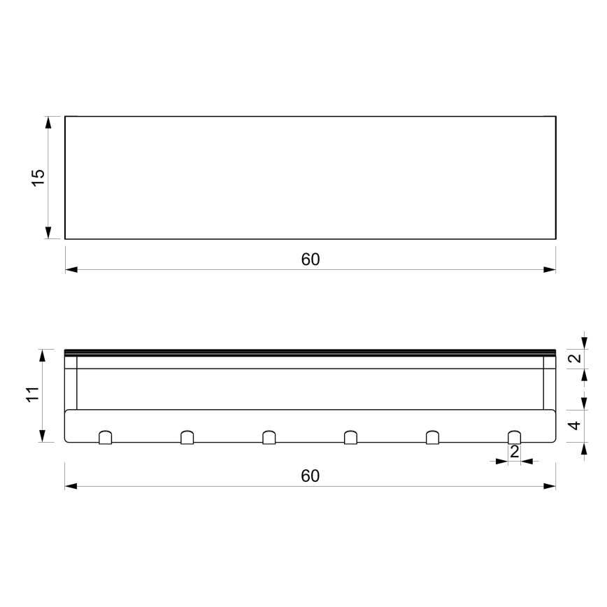Настінний тримач для рушників з полицею 10x60 см білий