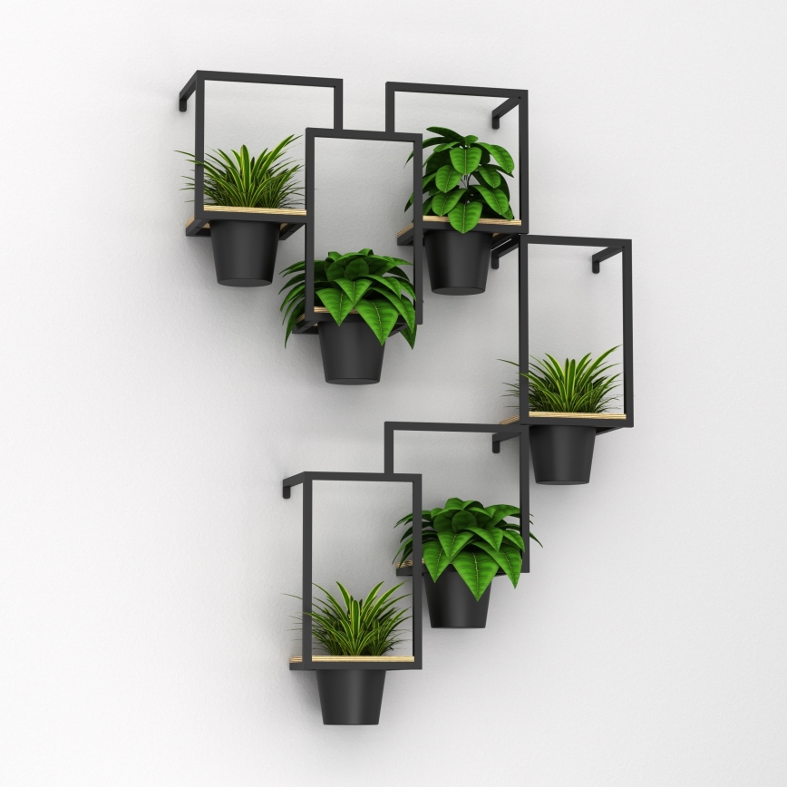 Настінний квітковий горщик 46x53 см чорний