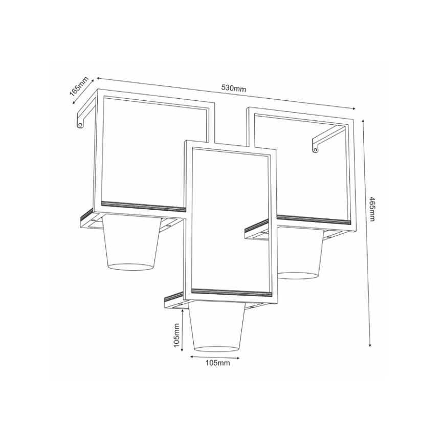 Настінний квітковий горщик 46x53 см чорний
