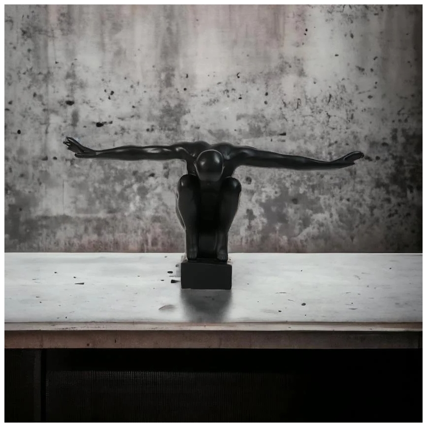 Настольная декорация 25x41x20 см, смола/чёрная