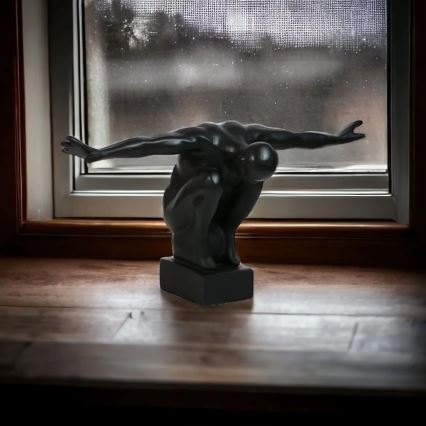 Настольная декорация 25x41x20 см, смола/чёрная