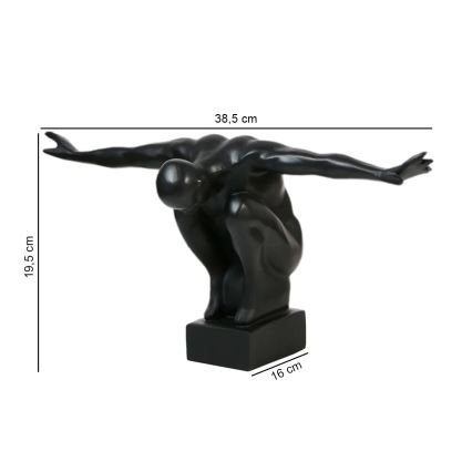 Настольная декорация 25x41x20 см, смола/чёрная