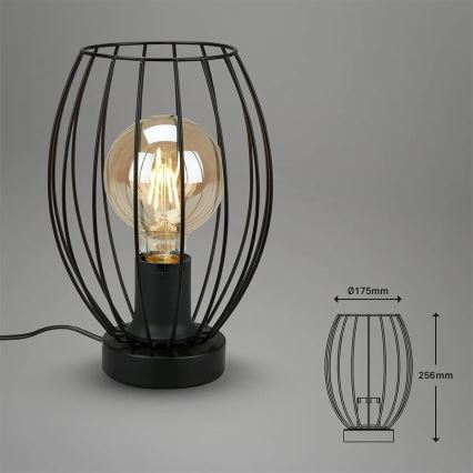 Настольная лампа 1xE27/25W/230V черная