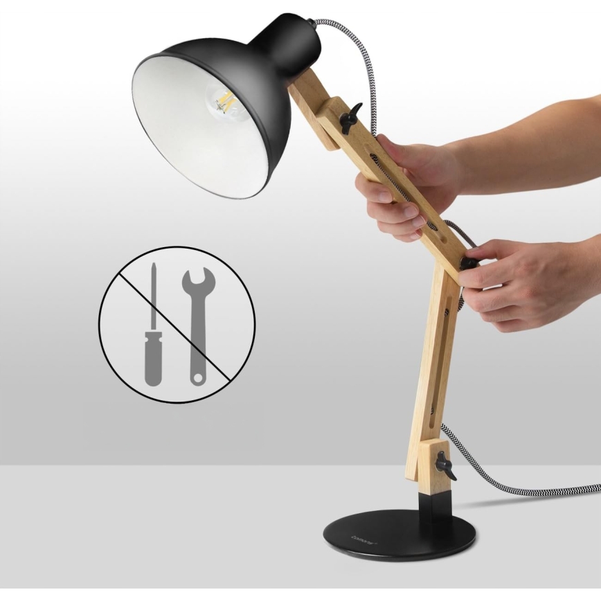 Настольная лампа 1xE27/40Вт/230В чёрная