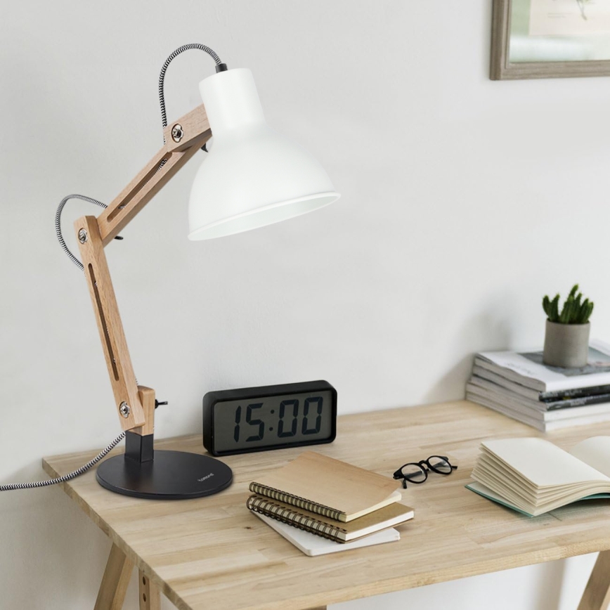 Настольная лампа 1xE27/40W/230V белая/чёрная