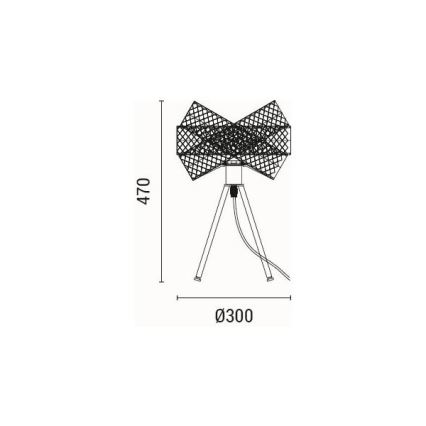 Настольная лампа 1xE27/40W/230V черная