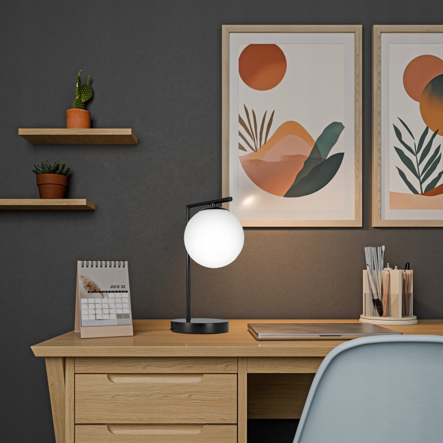 Настольная лампа 1xE27/40W/230V чёрная/белая