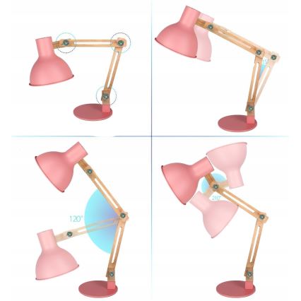 Настольная лампа 1xE27/40W/230V розовая