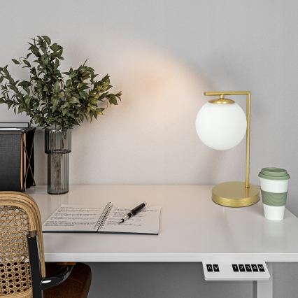 Настольная лампа 1xE27/40W/230V золотая/белая