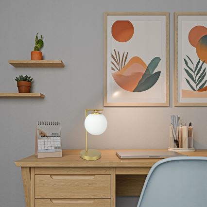 Настольная лампа 1xE27/40W/230V золотая/белая