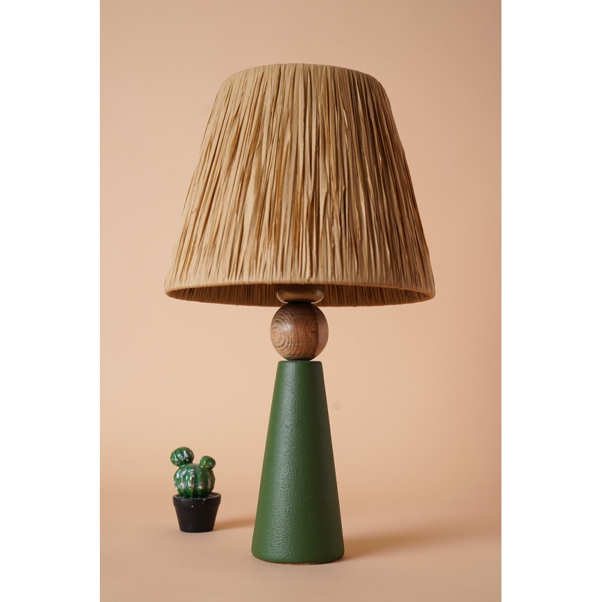 Настольная лампа 1xE27/40W/230V коричневый/зеленый