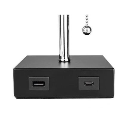 Настольная лампа 1xE27/60W/230V c USB зарядным устройством
