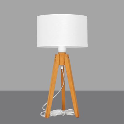 Настольная лампа ALBA 1xE27/15W/230V белый/дуб