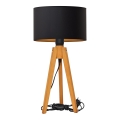 Настольная лампа ALBA 1xE27/15W/230V черный/золотистый/дуб