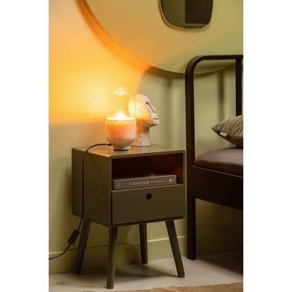 Настольная лампа ASEL 1xE27/25W/230V мраморный белый