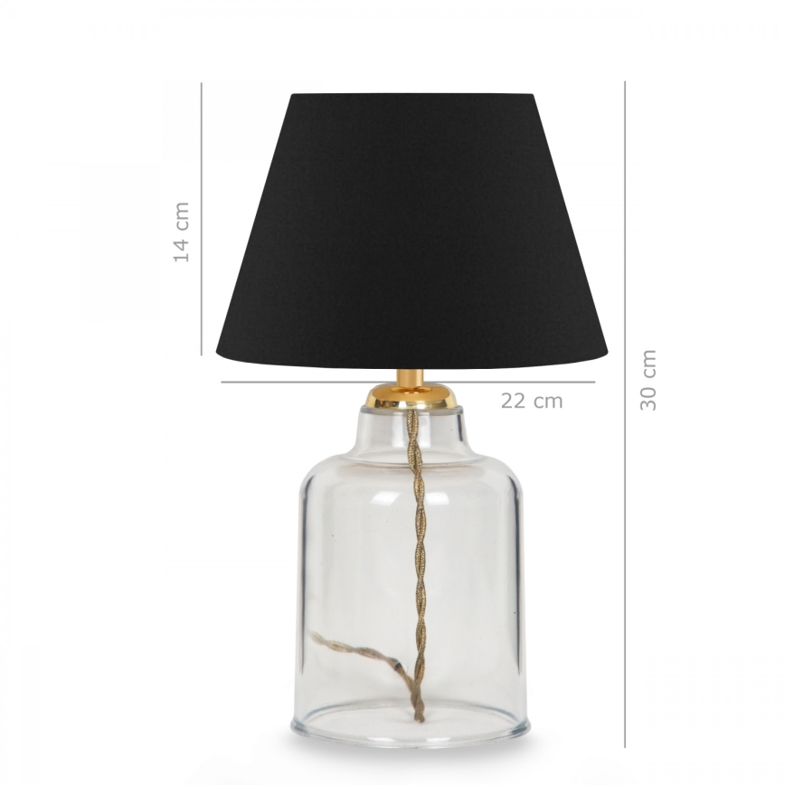 Настольная лампа AYD 1xE27/40W/230V чёрная/прозрачная