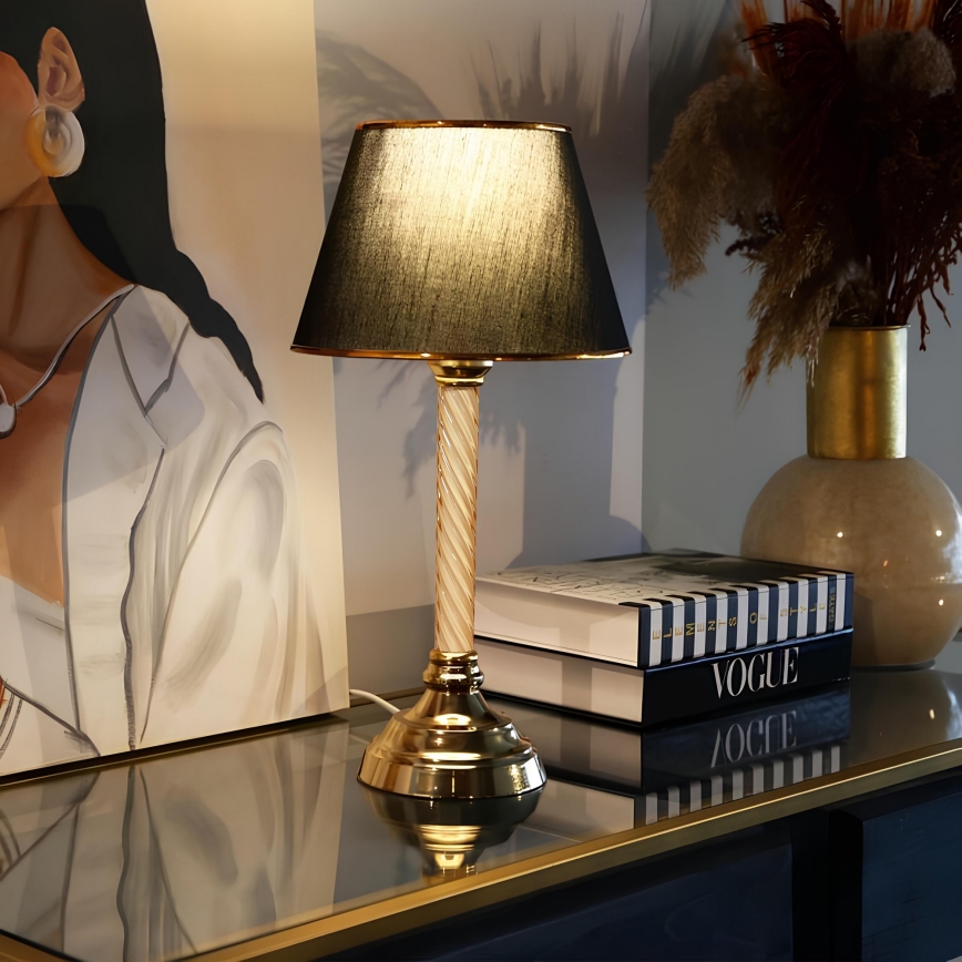 Настольная лампа AYD 1xE27/40W/230V чёрная/золотая