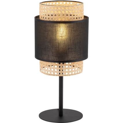 Настольная лампа BOHO 1xE27/15W/230V чёрная/ротанг