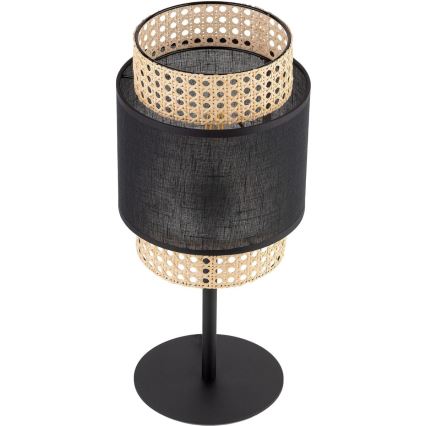 Настольная лампа BOHO 1xE27/15W/230V чёрная/ротанг