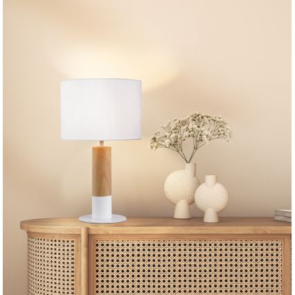 Настольная лампа CARROL 1xE27/40W/230V белая/коричневая