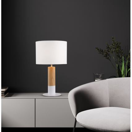 Настольная лампа CARROL 1xE27/40W/230V белая/коричневая