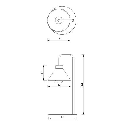 Настольная лампа DEMET 1xE27/15W/230V черный/золотистый