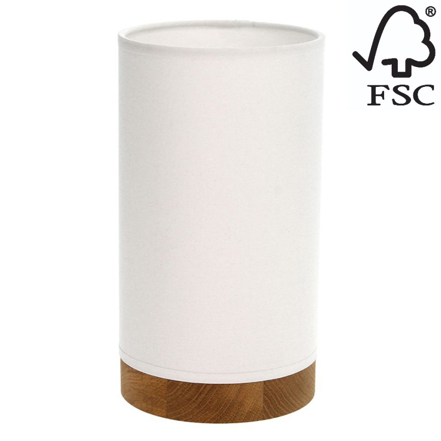 Настольная лампа FIRE 1xE27/25W/230V дуб/белый - сертифицировано FSC