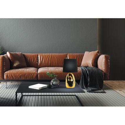 Настольная лампа HIERRO 1xE27/60W/230V черная/золотая