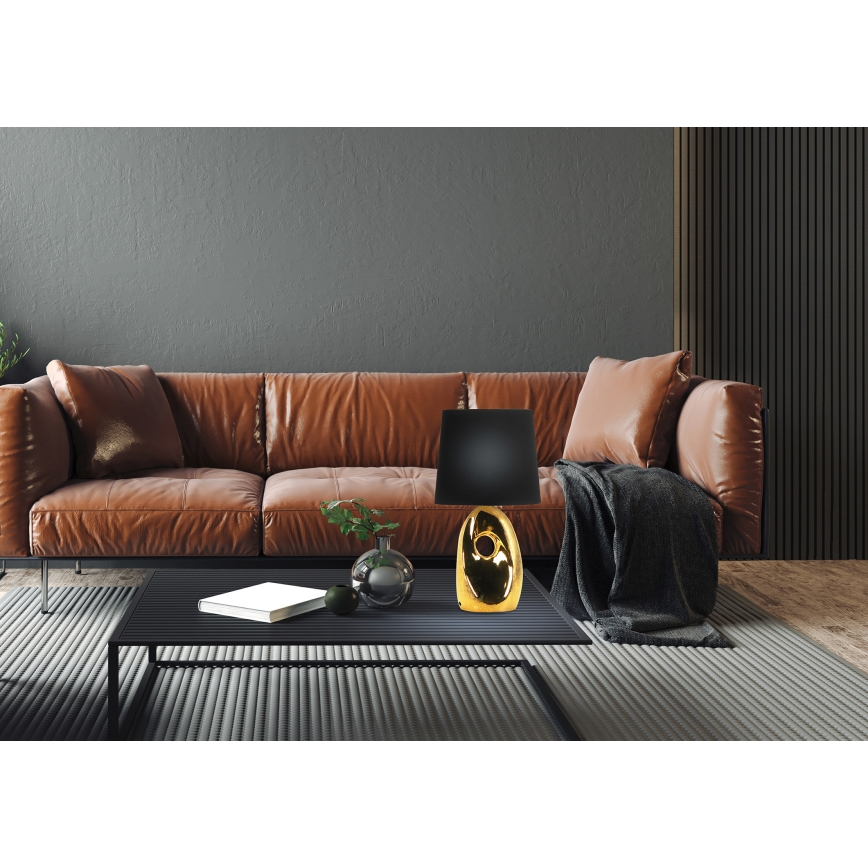 Настольная лампа HIERRO 1xE27/60W/230V черная/золотая