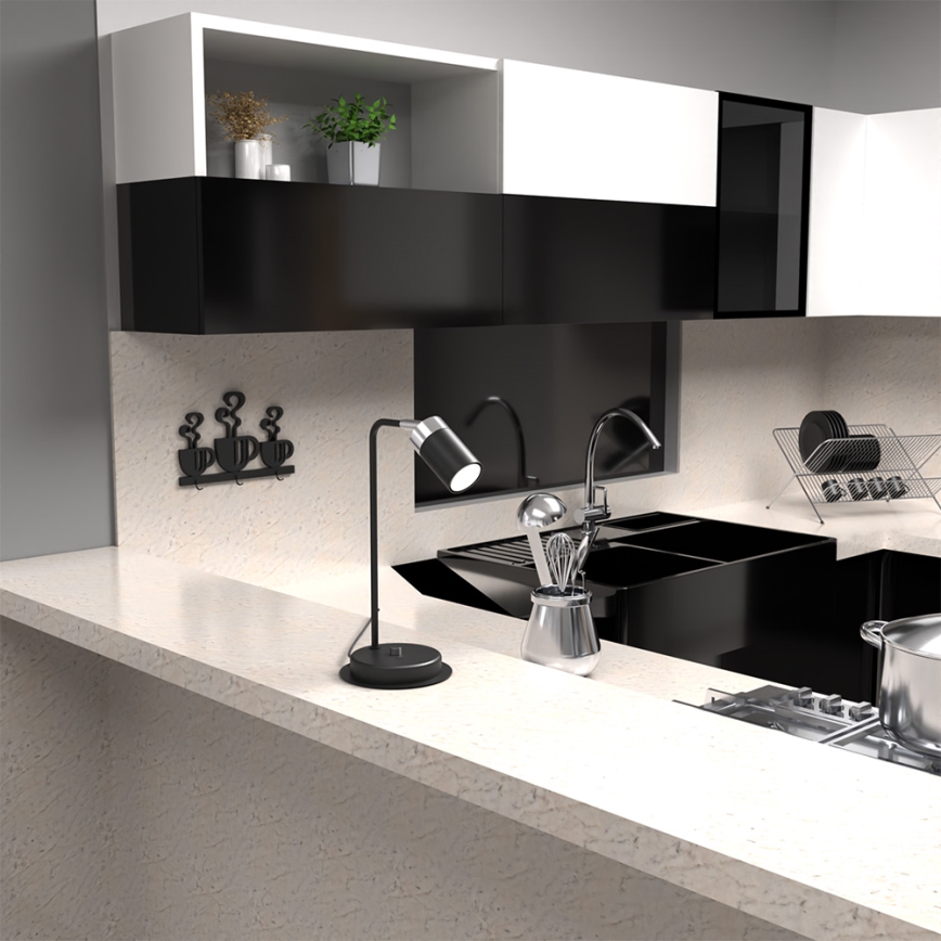 Настольная лампа JOKER 1xGU10/25W/230V черная/блестящий хром