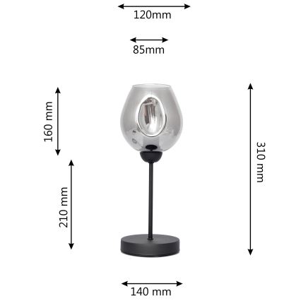 Настольная лампа LILI 1xE27/15W/230V черный/серый